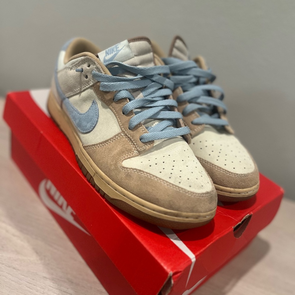 Nike Dunk Beige and Blue Sneakers